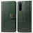 Leather Case Stands Flip Cover Holder S05D for Sony Xperia 5 Green