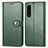 Leather Case Stands Flip Cover Holder S05D for Sony Xperia 5 III SO-53B Green