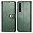 Leather Case Stands Flip Cover Holder S05D for Sony Xperia 5 IV Green