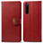 Leather Case Stands Flip Cover Holder S05D for Sony Xperia 5 Red