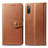 Leather Case Stands Flip Cover Holder S05D for Sony Xperia Ace II Brown