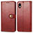 Leather Case Stands Flip Cover Holder S05D for Sony Xperia Ace III Red