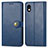 Leather Case Stands Flip Cover Holder S05D for Sony Xperia Ace III SO-53C Blue