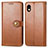 Leather Case Stands Flip Cover Holder S05D for Sony Xperia Ace III SO-53C Brown