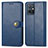 Leather Case Stands Flip Cover Holder S05D for Vivo T1 5G India Blue