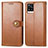 Leather Case Stands Flip Cover Holder S05D for Vivo V20 (2021) Brown