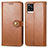 Leather Case Stands Flip Cover Holder S05D for Vivo V20 Brown