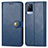 Leather Case Stands Flip Cover Holder S05D for Vivo V21 5G Blue