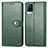 Leather Case Stands Flip Cover Holder S05D for Vivo V21 5G Green