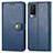 Leather Case Stands Flip Cover Holder S05D for Vivo V21e 5G Blue