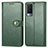 Leather Case Stands Flip Cover Holder S05D for Vivo V21e 5G Green