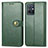 Leather Case Stands Flip Cover Holder S05D for Vivo Y33e 5G Green