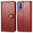 Leather Case Stands Flip Cover Holder S05D for Vivo Y52 5G Red