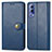 Leather Case Stands Flip Cover Holder S05D for Vivo Y72 5G Blue