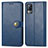 Leather Case Stands Flip Cover Holder S05D for Vivo Y73 (2021) Blue