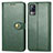 Leather Case Stands Flip Cover Holder S05D for Vivo Y73 (2021) Green