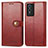 Leather Case Stands Flip Cover Holder S05D for Vivo Y74s 5G Red