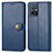 Leather Case Stands Flip Cover Holder S05D for Vivo Y75 5G Blue