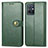 Leather Case Stands Flip Cover Holder S05D for Vivo Y75 5G Green