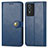 Leather Case Stands Flip Cover Holder S05D for Vivo Y76s 5G Blue