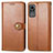 Leather Case Stands Flip Cover Holder S05D for Xiaomi Civi 1S 5G Brown