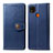 Leather Case Stands Flip Cover Holder S05D for Xiaomi POCO C3 Blue