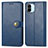 Leather Case Stands Flip Cover Holder S05D for Xiaomi Poco C51 Blue