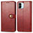 Leather Case Stands Flip Cover Holder S05D for Xiaomi Poco C51 Red