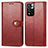 Leather Case Stands Flip Cover Holder S05D for Xiaomi Poco X4 NFC Red