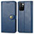 Leather Case Stands Flip Cover Holder S05D for Xiaomi Redmi 10 (2022) Blue