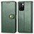 Leather Case Stands Flip Cover Holder S05D for Xiaomi Redmi 10 (2022) Green