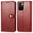 Leather Case Stands Flip Cover Holder S05D for Xiaomi Redmi 10 (2022) Red