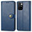 Leather Case Stands Flip Cover Holder S05D for Xiaomi Redmi 10 4G Blue