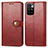 Leather Case Stands Flip Cover Holder S05D for Xiaomi Redmi 10 4G Red