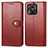 Leather Case Stands Flip Cover Holder S05D for Xiaomi Redmi 10 India Red