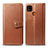 Leather Case Stands Flip Cover Holder S05D for Xiaomi Redmi 10A 4G Brown