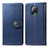 Leather Case Stands Flip Cover Holder S05D for Xiaomi Redmi 10X 5G Blue