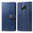 Leather Case Stands Flip Cover Holder S05D for Xiaomi Redmi 10X Pro 5G Blue