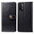 Leather Case Stands Flip Cover Holder S05D for Xiaomi Redmi 9 Power Black