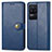 Leather Case Stands Flip Cover Holder S05D for Xiaomi Redmi K40S 5G Blue