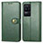 Leather Case Stands Flip Cover Holder S05D for Xiaomi Redmi K40S 5G Green