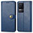 Leather Case Stands Flip Cover Holder S05D for Xiaomi Redmi K50 5G Blue