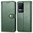 Leather Case Stands Flip Cover Holder S05D for Xiaomi Redmi K50 5G Green