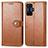 Leather Case Stands Flip Cover Holder S05D for Xiaomi Redmi K50 Gaming 5G Brown