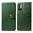 Leather Case Stands Flip Cover Holder S05D for Xiaomi Redmi Note 10 5G Green