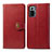 Leather Case Stands Flip Cover Holder S05D for Xiaomi Redmi Note 10 Pro 4G Red