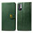 Leather Case Stands Flip Cover Holder S05D for Xiaomi Redmi Note 10T 5G Green