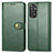 Leather Case Stands Flip Cover Holder S05D for Xiaomi Redmi Note 11 4G (2022) Green