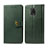 Leather Case Stands Flip Cover Holder S05D for Xiaomi Redmi Note 9S Green