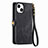 Leather Case Stands Flip Cover Holder S06D for Apple iPhone 15